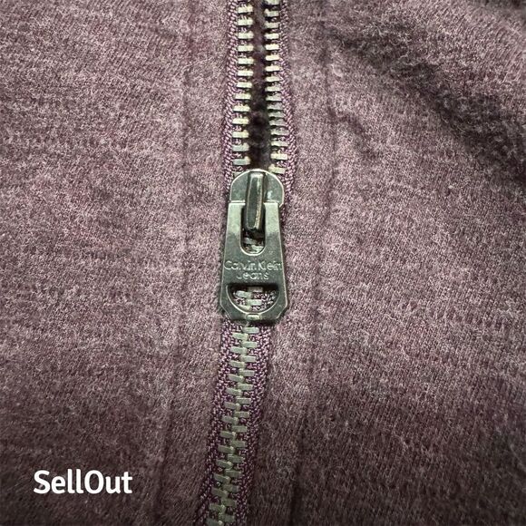 Calvin Klein Men's Purple Quarter Zip Long Sleeve Sweater Size Standard L - Picture 6 of 10